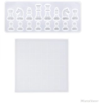 Silicone Mould 3D Internationale Schaken Dambord Casting Diy Ambachten Maken Gereedschap F04 21 2cps -185x185mm