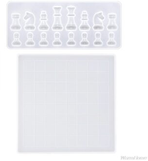 Silicone Mould 3D Internationale Schaken Dambord Casting Diy Ambachten Maken Gereedschap F04 21 2stk -315x315mm