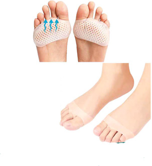 Silicone Padded Voorvoet Inlegzolen Antislip Bescherm Pad Gel Inlegzolen Ademend Gezondheidszorg Schoen Binnenzool Hoge Hak Schoen Insert wit