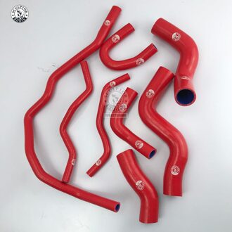 Silicone Radiator Heater Koelvloeistof Slang Voor V W Golf Gt I 2.0T Fsi Turbo MK5 03-09 (8 Stuks) rood/Blauw/Zwart K8-117 K8-118 rood