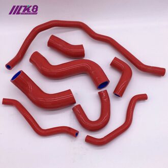 Silicone Radiator Heater Koelvloeistof Slang Voor V W Golf Gt I 2.0T Fsi Turbo MK5 03-09 (8 Stuks) rood/Blauw/Zwart K8-117 K8-118 zwart