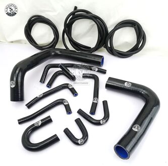 Silicone Radiator Slang Kit + Vacuüm Slang Kit Voor Toyota Pickup 3.0L V6 91 1990-1995 13Pcs Rood/Blauw/Zwart k8-115 k8-116 zwart