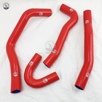 Silicone Radiator Slang Kit Voor Mitsubishi Evolution Evo 10/X 4B11T CZ4A CT9A (4 Stuks) rood/Blauw/Zwart K8-208 rood
