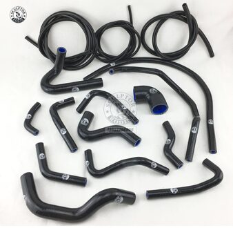 Silicone Radiator Slang Voor Mazda Mx5 MK1 1.6 1989-1998 + Vacuüm Slang Kit (16Pcs) rood/Blauw/Zwart K8-70 zwart