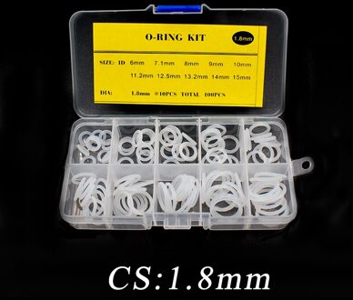 Silicone Rubber O-Ringen Dikte 1.8Mm Wit Ring Siliconen O Ring Seal Vmq Wasmachine Oring Set Assortiment Kit set O Ring