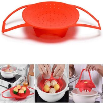 Silicone Steamer Retractable Vegetable Steamer Basket Food Steamer Basket Health Cooking Tools Kitchen Tool Steaming Veggie