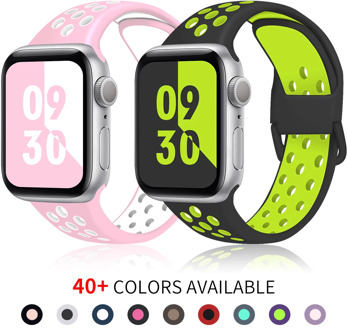 Silicone Strap For Apple Watch band 38mm 40mm 42mm 44mm Rubber Sport wrist belt bracelet For iWatch band series 6 5 4 3 2 1 SE