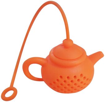 Silicone Thee Maker Theepot-Zoals Thee Lekkende Siliconen Thee Separator Creatieve Thee Filter Huis Blad Filter Diffuser Theezeefjes Oranje