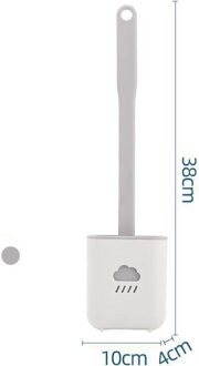 Silicone Toilet Brush Holders Flush Brush Soft Bristle Toilet Brush Holder Set Durable Plastic Rubber Bathroom Cleaning Tool grijs