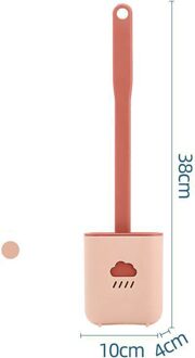 Silicone Toilet Brush Holders Flush Brush Soft Bristle Toilet Brush Holder Set Durable Plastic Rubber Bathroom Cleaning Tool roze