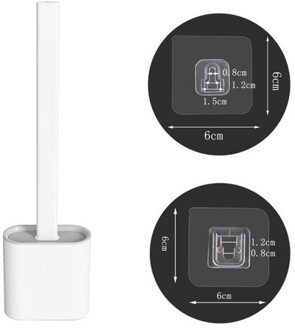 Silicone Toilet Brush WC Toilet Cleaning Brush Wall Mounted Flat Head Flexible Soft Bristles Brush With Quick Drying Holder set