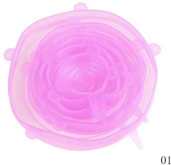 Silicone Voedsel Wrap Seal Deksel Deksel Stretch Gereedschap 6 Stks/set Herbruikbare Siliconen Wrap Voedsel Verse Houden Wrap Keuken Gereedschap roze