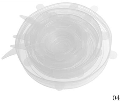 Silicone Voedsel Wrap Seal Deksel Deksel Stretch Gereedschap 6 Stks/set Herbruikbare Siliconen Wrap Voedsel Verse Houden Wrap Keuken Gereedschap transparant