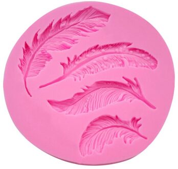 Silicone Vogels Veren Chocolade Diy Fondant Taart Decor Gereedschappen Kant Grens Siliconen Mal Keuken Bakselwerktuigen Bakken Diy Mold Roze