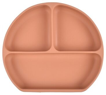 Siliconen 3- vaksbord - Met zuignap - Baby bord - Koper Bruin