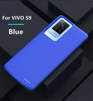 Siliconen Acculader Gevallen Voor Vivo S9e 5G Batterij Case 6800Mah Backup Powerbank Opladen Cover Voor Vivo S9 power Bank Case S9 blauw