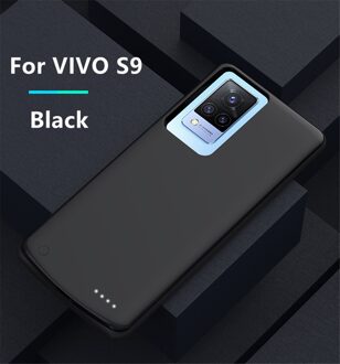 Siliconen Acculader Gevallen Voor Vivo S9e 5G Batterij Case 6800Mah Backup Powerbank Opladen Cover Voor Vivo S9 power Bank Case S9 zwart
