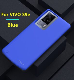Siliconen Acculader Gevallen Voor Vivo S9e 5G Batterij Case 6800Mah Backup Powerbank Opladen Cover Voor Vivo S9 power Bank Case S9e blauw