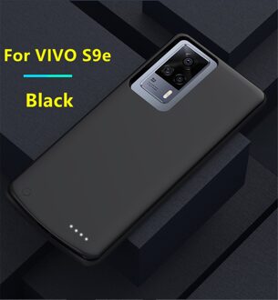 Siliconen Acculader Gevallen Voor Vivo S9e 5G Batterij Case 6800Mah Backup Powerbank Opladen Cover Voor Vivo S9 power Bank Case S9e zwart