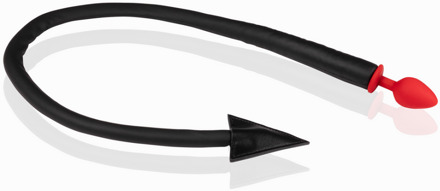 Siliconen Anale Plug Duivelsstaart - Zwart/Rood