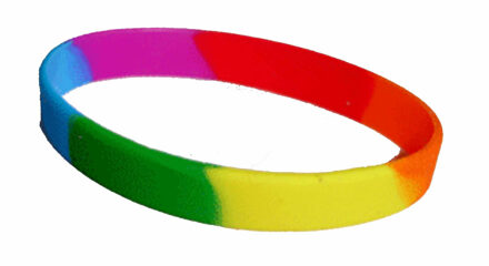 Siliconen armband regenboog kleuren Multi