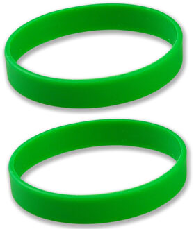 Siliconen armbandjes - Set van 10x stuks - stretch - groen - polsbandjes - volwassenen