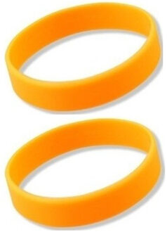 Siliconen armbandjes - Set van 4x stuks - stretch - oranje - polsbandjes - volwassenen