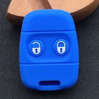 Siliconen Autosleutel Beschermhoes Voor Rover Mg Voor Land Rover Defender Freelander 2 Knoppen Afstandsbediening Sleutel Alarm Key Case shell Blauw