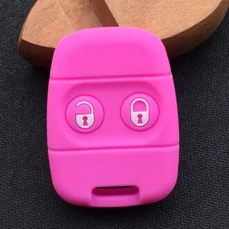 Siliconen Autosleutel Beschermhoes Voor Rover Mg Voor Land Rover Defender Freelander 2 Knoppen Afstandsbediening Sleutel Alarm Key Case shell roos roze