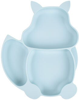 Siliconen Baby en Kind Bord - Zuignap Bord - Babyblauw Vosje