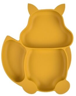 Siliconen Baby en Kind Bord - Zuignap Bord - Mosterd Geel Vosje