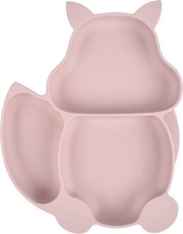 Siliconen Baby en Kind Bord - Zuignap Bord - Poederroze Vosje Oudroze