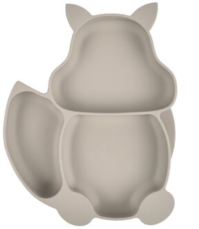 Siliconen - Baby & Kind Bord - Zuignap Bord - Zilvergrijs Vosje