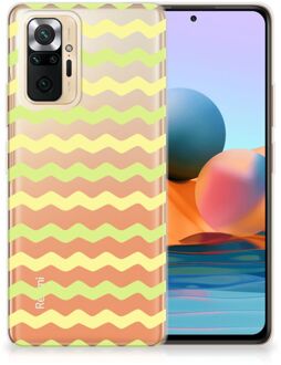 Siliconen Back Cover Xiaomi Redmi Note 10 Pro GSM Hoesje Waves Yellow