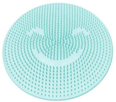 Siliconen Bad Massage Kussen Borstel Voor Luie Wassen Voeten Schoon Dode Huid Badkamer Artefact Rugkussen Douche Voet 31Cm ronde blauw