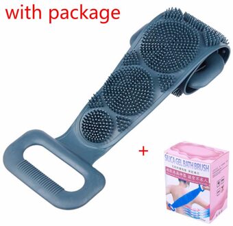 Siliconen Badhanddoek Wrijven Terug Exfoliërende Dode Huid Body Massage Borstel Bad Borstel Wrijven Handdoek Douche Cleaner Badkamer Gereedschap blauw