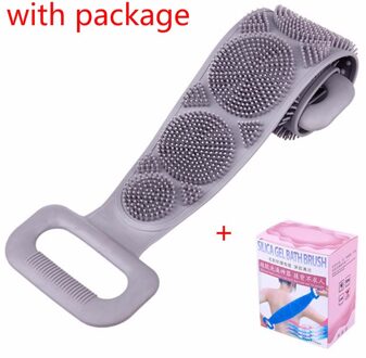 Siliconen Badhanddoek Wrijven Terug Exfoliërende Dode Huid Body Massage Borstel Bad Borstel Wrijven Handdoek Douche Cleaner Badkamer Gereedschap grijs