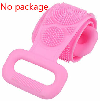 Siliconen Badhanddoek Wrijven Terug Exfoliërende Dode Huid Body Massage Borstel Bad Borstel Wrijven Handdoek Douche Cleaner Badkamer Gereedschap roze nee package
