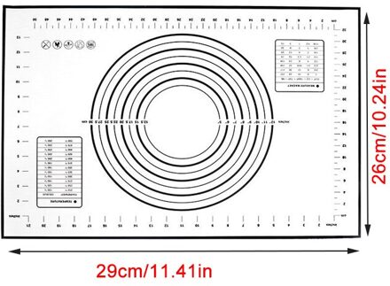 Siliconen Bakken Mat Gebak Rolling Keuken Kneden Deeg Mat Gereedschap Dikke Non-stick Rolling Matten Gebak Accessoires Vel Pads zwart 29x26cm