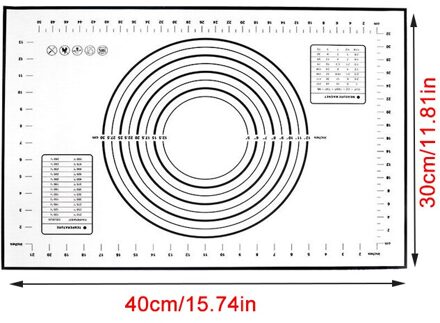Siliconen Bakken Mat Gebak Rolling Keuken Kneden Deeg Mat Gereedschap Dikke Non-stick Rolling Matten Gebak Accessoires Vel Pads zwart 40x30cm