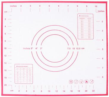 Siliconen Bakken Mat Milieuvriendelijke Mat Voor Rolling Deeg Pad Grote Non-stick Oven Patisserie Rolling Tafel Pad Bakken Accessorie 26X29cm rood