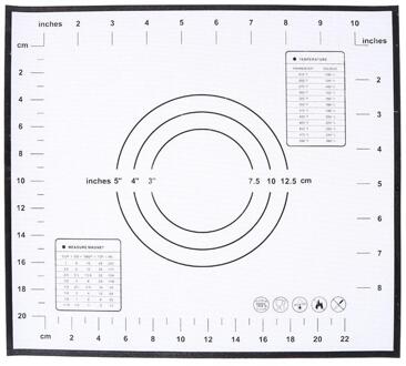 Siliconen Bakken Mat Milieuvriendelijke Mat Voor Rolling Deeg Pad Grote Non-stick Oven Patisserie Rolling Tafel Pad Bakken Accessorie 26X29cm zwart