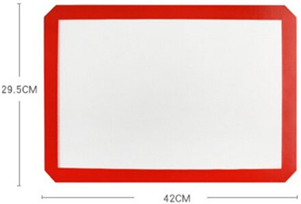 Siliconen Bakken Mat Non-stick Bakplaat Liner Sheet Pad Herbruikbare Bbq Grill Mat Bakplaat Oven Mat Koken bakvormen Gereedschap 42x29.5cm rood