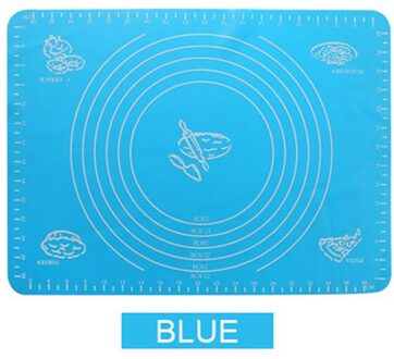 Siliconen Bakken Mat Verdikking Meel Rolling Schaal Mat Kneden Deeg Pad Bakken Gebak Rolling Mat Bakvormen Liners blauw