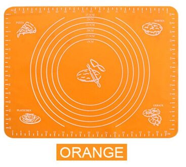 Siliconen Bakken Mat Verdikking Meel Rolling Schaal Mat Kneden Deeg Pad Bakken Gebak Rolling Mat Bakvormen Liners oranje