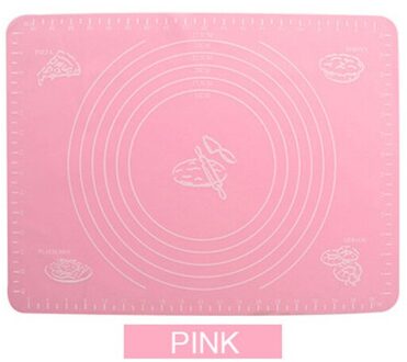Siliconen Bakken Mat Verdikking Meel Rolling Schaal Mat Kneden Deeg Pad Bakken Gebak Rolling Mat Bakvormen Liners roze