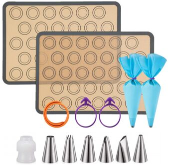 Siliconen Bakken Matten Pastry Spuitzak Rvs Sproeier Set Non-stick Gebak Pad Cake Bakken Tool Keuken Accessoires