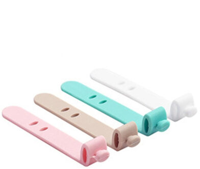 Siliconen Bandjes Anti-verloren Hoofdtelefoon Opslag Bandjes Zachte Tape Datakabel Bandjes Creatieve Kabelhaspel Bruin