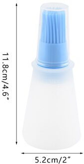 Siliconen Barbecue Borstel Draagbare Olie Fles Met Borstel Basting Borstels Vloeibare Olie Pastrybrush Keuken Accessoires Bbq Gereedschap blauw