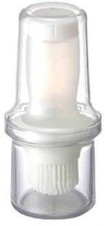 Siliconen Bbq Tool Grill Olie Fles Met Borstels Barbecue Gebraden Hittebestendige Bedruipen Bakken Borstel Accessoires Keuken groot wit